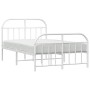 Estructura cama metal con cabecero y estribo blanco 120x200 cm de vidaXL, Camas y somieres - Ref: Foro24-353700, Precio: 103,...
