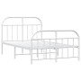 Estructura cama metal con cabecero y estribo blanco 120x200 cm de vidaXL, Camas y somieres - Ref: Foro24-353700, Precio: 103,...