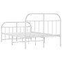 Estructura cama metal con cabecero y estribo blanco 120x200 cm de vidaXL, Camas y somieres - Ref: Foro24-353700, Precio: 103,...