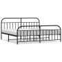 Estructura de cama cabecero y estribo metal negro 193x203cm de vidaXL, Camas y somieres - Ref: Foro24-353659, Precio: 139,17 ...