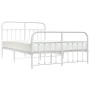 Estructura cama metal con cabecero y estribo blanco 140x200 cm de vidaXL, Camas y somieres - Ref: Foro24-352646, Precio: 132,...