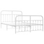 Estructura cama metal con cabecero y estribo blanco 140x200 cm de vidaXL, Camas y somieres - Ref: Foro24-352646, Precio: 132,...