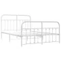 Metal bed frame with headboard and white footboard 140x200 cm by vidaXL, Beds and slatted bases - Ref: Foro24-352646, Price: ...