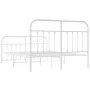 Metal bed frame with headboard and white footboard 140x200 cm by vidaXL, Beds and slatted bases - Ref: Foro24-352646, Price: ...