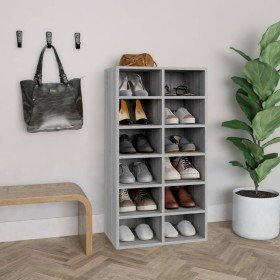 Mueble zapatero madera contrachapada gris Sonoma 54x34x100,5 cm en Zapateros y organizadores de calzado | Comprar online en Foru