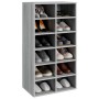 Mueble zapatero madera contrachapada gris Sonoma 54x34x100,5 cm en Zapateros y organizadores de calzado | Comprar online en Foru