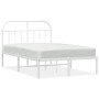 Estructura de cama de metal con cabecero blanca 120x200 cm de vidaXL, Camas y somieres - Ref: Foro24-353682, Precio: 88,71 €,...