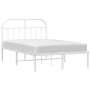Estructura de cama de metal con cabecero blanca 120x200 cm de vidaXL, Camas y somieres - Ref: Foro24-353682, Precio: 88,71 €,...