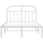 Estructura de cama de metal con cabecero blanca 120x200 cm de vidaXL, Camas y somieres - Ref: Foro24-353682, Precio: 88,71 €,...