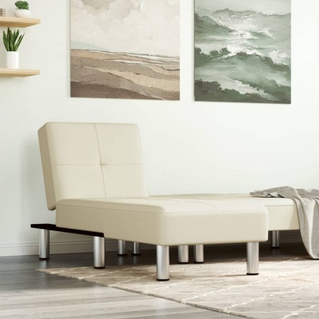 Diván de cuero sintético color crema de vidaXL, Divanes - Ref: Foro24-352850, Precio: 165,36 €, Descuento: %