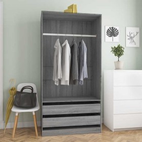 Armario de madera contrachapada gris Sonoma 100x50x200 cm en Armarios roperos | Comprar online en Foru.es