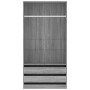 Armario de madera contrachapada gris Sonoma 100x50x200 cm en Armarios roperos | Comprar online en Foru.es