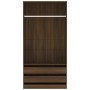 Armario madera contrachapada marrón roble 100x50x200 cm en Armarios roperos | Comprar online en Foru.es