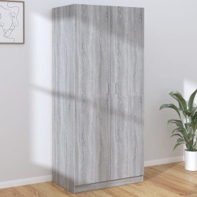 Armario madera contrachapada gris Sonoma 80x52x180 cm en Armarios roperos | Comprar online en Foru.es