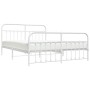 Estructura cama metal con cabecero y estribo blanco 180x200 cm de vidaXL, Camas y somieres - Ref: Foro24-352649, Precio: 134,...
