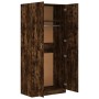 Armario madera contrachapada color roble ahumado 90x52x200 cm en Armarios roperos | Comprar online en Foru.es