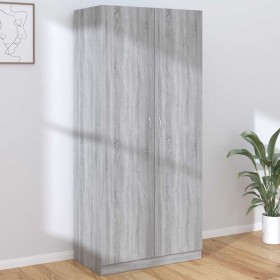 Armario madera contrachapada gris Sonoma 90x52x200 cm en Armarios roperos | Comprar online en Foru.es