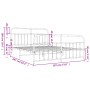 Estructura cama metal con cabecero y estribo blanco 180x200 cm de vidaXL, Camas y somieres - Ref: Foro24-352649, Precio: 134,...
