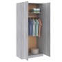 Armario madera contrachapada gris Sonoma 90x52x200 cm en Armarios roperos | Comprar online en Foru.es