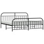 Estructura de cama cabecero y estribo metal negro 200x200 cm de vidaXL, Camas y somieres - Ref: Foro24-353660, Precio: 132,41...