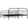 Estructura de cama cabecero y estribo metal negro 200x200 cm de vidaXL, Camas y somieres - Ref: Foro24-353660, Precio: 132,41...