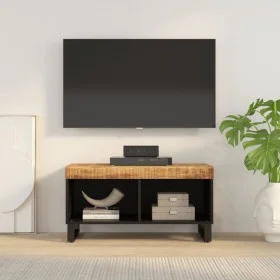 Mueble de TV madera maciza de mango 85x33x43,5 cm de vidaXL, Almacenamiento para CD y DVD - Ref: Foro24-352893, Precio: 97,33...