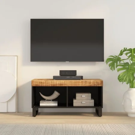 Mueble de TV madera maciza de mango 85x33x43,5 cm de vidaXL, Almacenamiento para CD y DVD - Ref: Foro24-352893, Precio: 97,33...