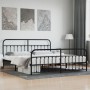 Estructura de cama cabecero y estribo metal negro 193x203cm de vidaXL, Camas y somieres - Ref: Foro24-352602, Precio: 148,98 ...