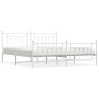 Estructura cama metal con cabecero y pie cama blanco 193x203 cm de vidaXL, Camas y somieres - Ref: Foro24-353610, Precio: 125...