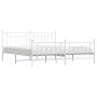Estructura cama metal con cabecero y pie cama blanco 193x203 cm de vidaXL, Camas y somieres - Ref: Foro24-353610, Precio: 125...