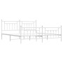 Estructura cama metal con cabecero y pie cama blanco 193x203 cm de vidaXL, Camas y somieres - Ref: Foro24-353610, Precio: 125...