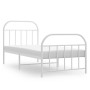 Estructura cama metal con cabecero y pie cama blanca 80x200 cm de vidaXL, Camas y somieres - Ref: Foro24-353693, Precio: 78,1...