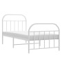 Estructura cama metal con cabecero y pie cama blanca 80x200 cm de vidaXL, Camas y somieres - Ref: Foro24-353693, Precio: 78,1...