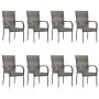 Set de muebles de comedor de jardín 9 piezas de ratán PE gris en Conjuntos de jardín | Comprar online en Foru.es