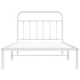 Estructura de cama de metal con cabecero blanco 107x203 cm de vidaXL, Camas y somieres - Ref: Foro24-352623, Precio: 83,30 €,...