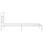 Estructura de cama de metal con cabecero blanco 107x203 cm de vidaXL, Camas y somieres - Ref: Foro24-352623, Precio: 83,30 €,...