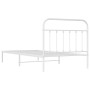 Estructura de cama de metal con cabecero blanco 107x203 cm de vidaXL, Camas y somieres - Ref: Foro24-352623, Precio: 83,30 €,...