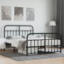 Estructura de cama cabecero y estribo metal negro 140x190 cm de vidaXL, Camas y somieres - Ref: Foro24-352596, Precio: 109,52...