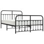 Estructura de cama cabecero y estribo metal negro 140x190 cm de vidaXL, Camas y somieres - Ref: Foro24-352596, Precio: 109,52...