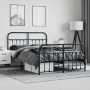 Estructura de cama cabecero y estribo metal negro 140x190 cm de vidaXL, Camas y somieres - Ref: Foro24-352596, Precio: 109,52...