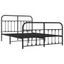 Estructura de cama cabecero y estribo metal negro 140x190 cm de vidaXL, Camas y somieres - Ref: Foro24-352596, Precio: 109,52...