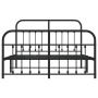 Estructura de cama cabecero y estribo metal negro 140x190 cm de vidaXL, Camas y somieres - Ref: Foro24-352596, Precio: 109,52...