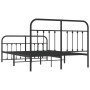Estructura de cama cabecero y estribo metal negro 140x190 cm de vidaXL, Camas y somieres - Ref: Foro24-352596, Precio: 109,52...