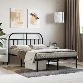 Estructura de cama con cabecero metal negro 120x190 cm de vidaXL, Camas y somieres - Ref: Foro24-353632, Precio: 118,57 €, De...