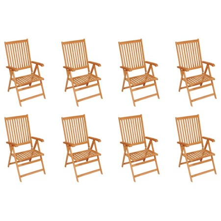 Sillas de jardín reclinables 8 unidades madera maciza de teca en Sillas de jardín | Comprar online en Foru.es