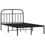 Estructura de cama con cabecero metal negro 120x200 cm de vidaXL, Camas y somieres - Ref: Foro24-353633, Precio: 114,24 €, De...