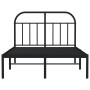 Estructura de cama con cabecero metal negro 120x200 cm de vidaXL, Camas y somieres - Ref: Foro24-353633, Precio: 114,24 €, De...