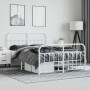 Estructura cama metal con cabecero y estribo blanco 150x200 cm de vidaXL, Camas y somieres - Ref: Foro24-352647, Precio: 133,...
