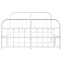 Estructura cama metal con cabecero y estribo blanco 150x200 cm de vidaXL, Camas y somieres - Ref: Foro24-352647, Precio: 133,...