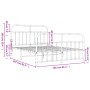Estructura cama metal con cabecero y estribo blanco 150x200 cm de vidaXL, Camas y somieres - Ref: Foro24-352647, Precio: 133,...